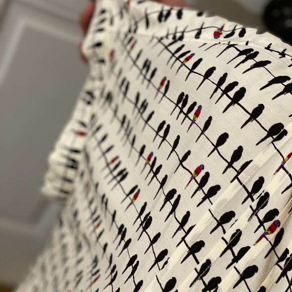 High low bird print button up t shirt - Picture 5 of 6